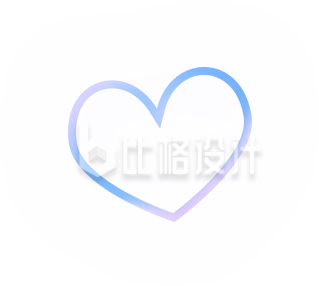 手绘立体蓝色梦幻爱心