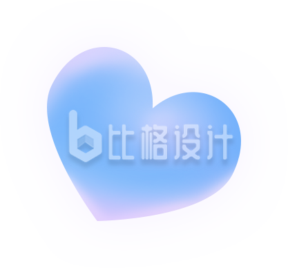 手绘立体蓝色梦幻爱心