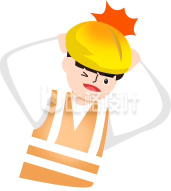 安全工人手绘插画