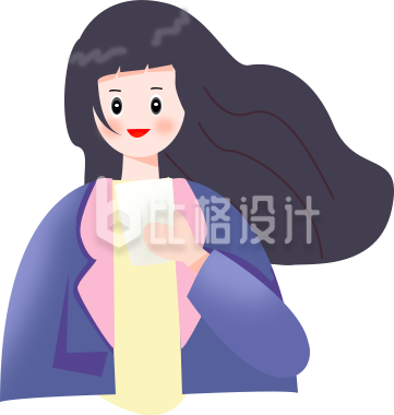 可爱的小女孩手绘