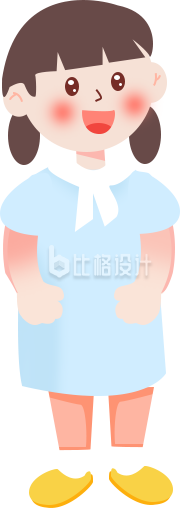 可爱的小女孩手绘插画