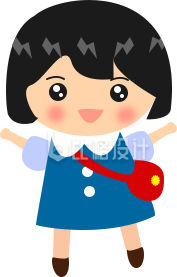 可爱小女孩手绘插画