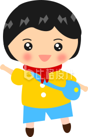可爱小男孩手绘插画