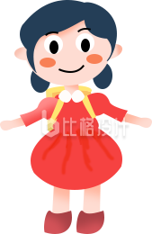 可爱的小女孩手绘插画