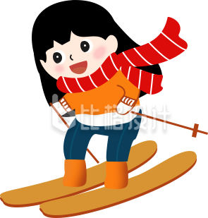 可爱的小女孩滑雪手绘插画 可爱的小女孩滑雪手绘插画