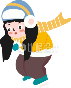 可爱的小女孩手绘插画