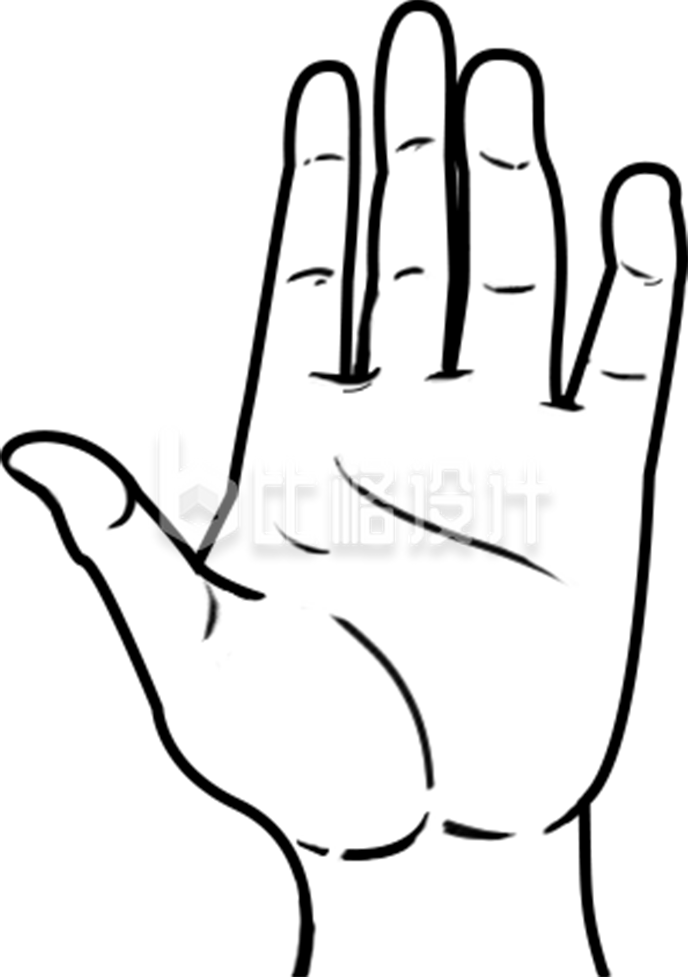 一只手手绘插画