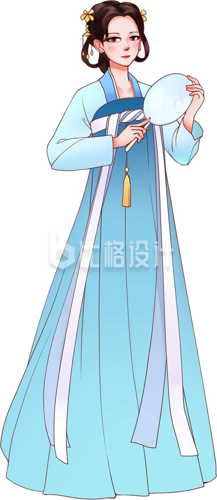 漂亮小姐姐汉服手绘插画