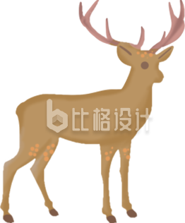小鹿插画手绘
