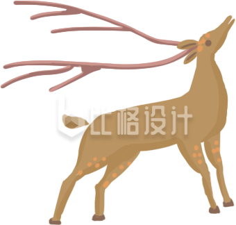 小鹿插画手绘