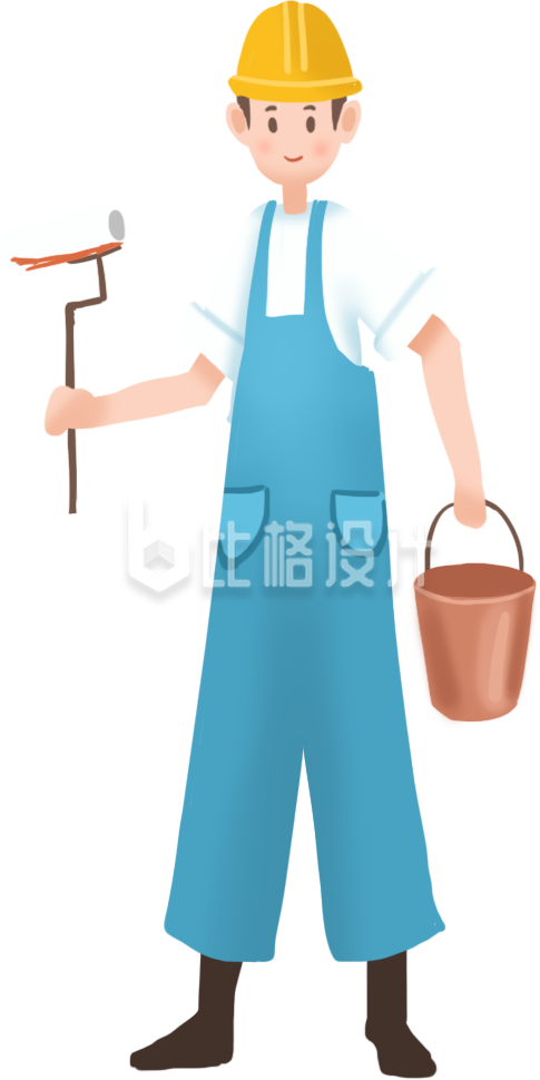 装修工人手绘插画