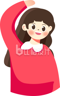 可爱的小女孩手绘插画
