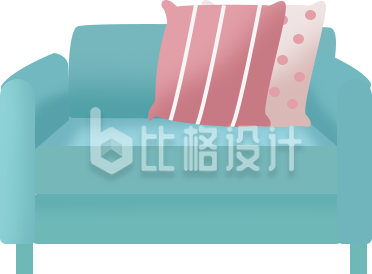 沙发手绘插画