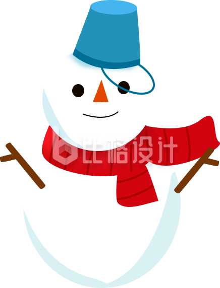 可爱手绘雪人插画