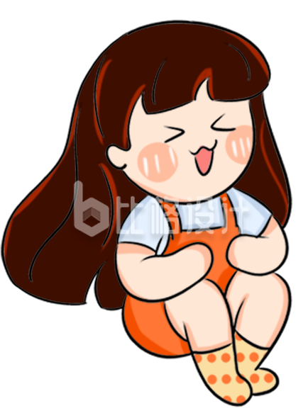 可爱的小女孩手绘