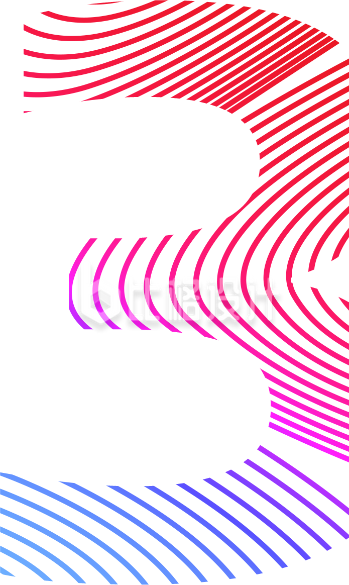 数字三手绘卡通