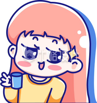 可爱的小女孩手绘插画