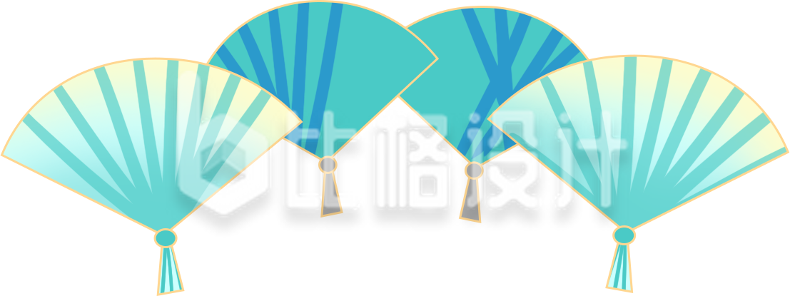 扇子手绘插画