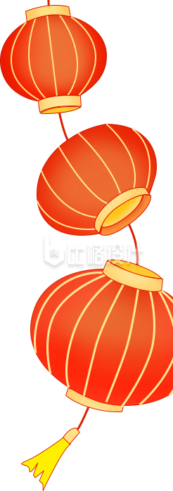 红色的灯笼手绘插画
