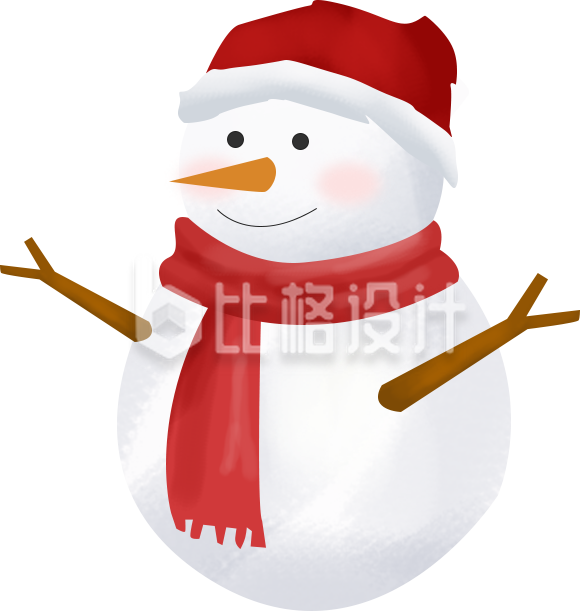 雪人手绘插画