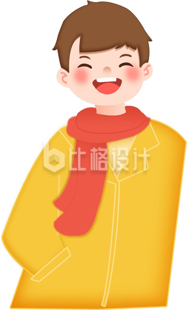 可爱的小男孩手绘插画
