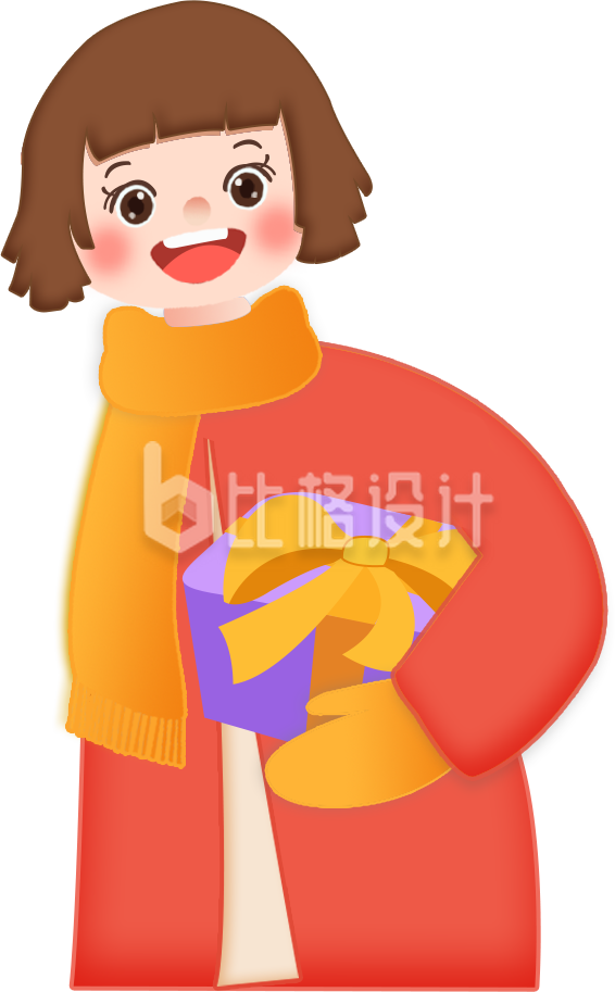 可爱的小女孩手绘插画