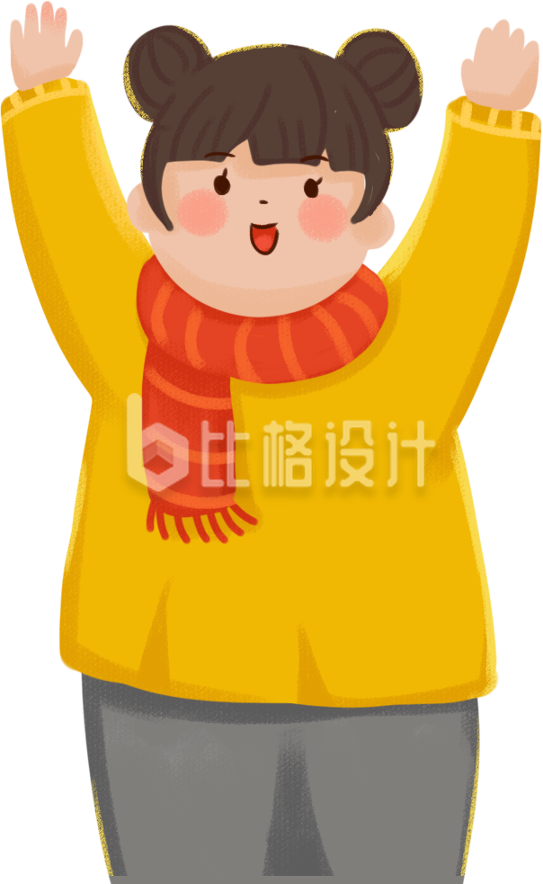 可爱的小女孩手绘插画