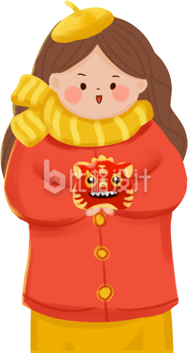 可爱的小女孩手绘插画