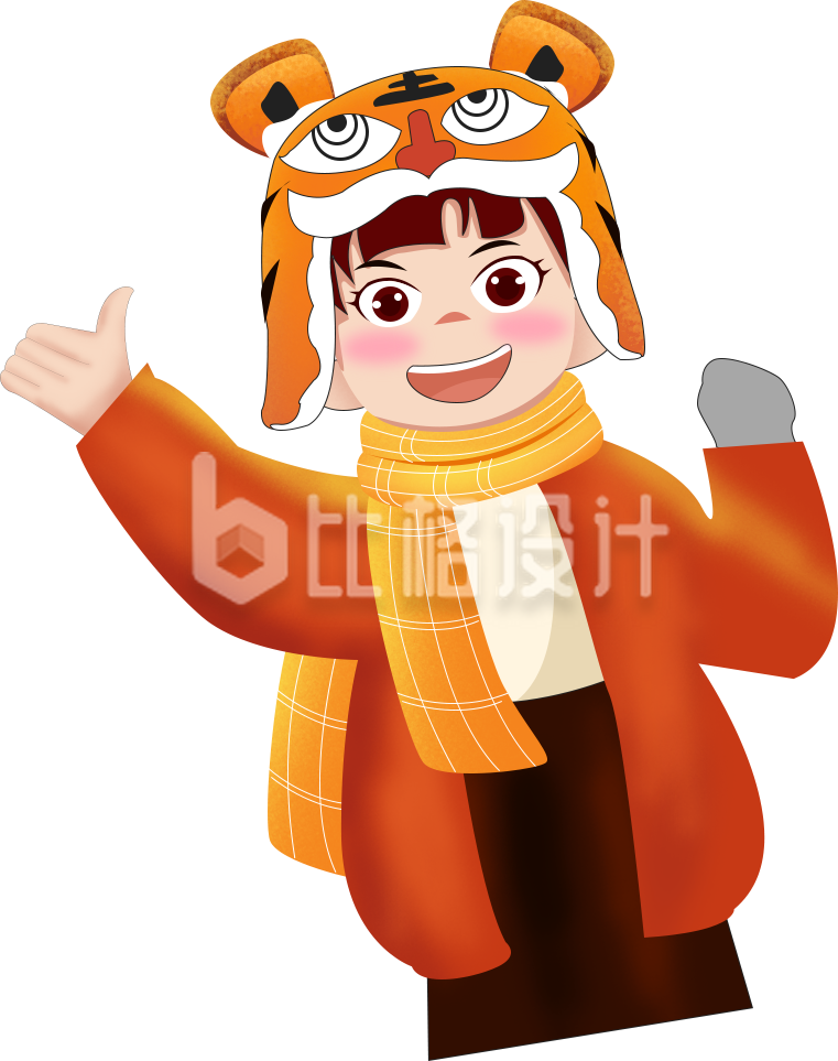 可爱的手绘小女孩插画