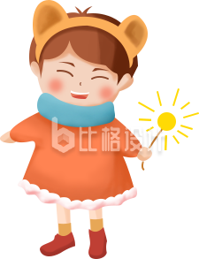 可爱的小女孩手绘插画