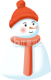 雪人手绘插画