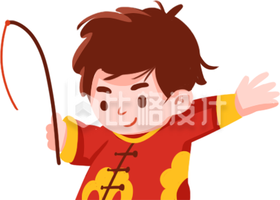 可爱的小男孩手绘插画