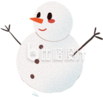 雪人手绘插画