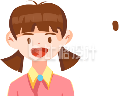 可爱的小女孩手绘插画