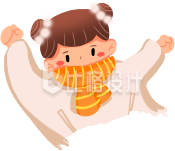 可爱的小女孩手绘插画