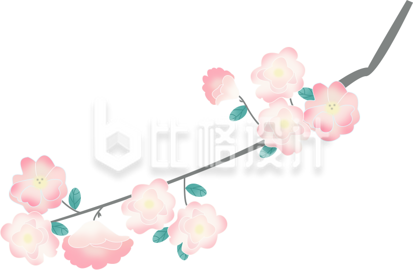 粉色的小花手绘插画