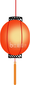 灯笼红色手绘插画