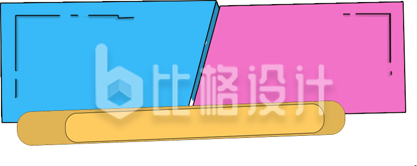 撞色可爱趣味对话框手绘