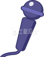 话筒手绘插画趣味