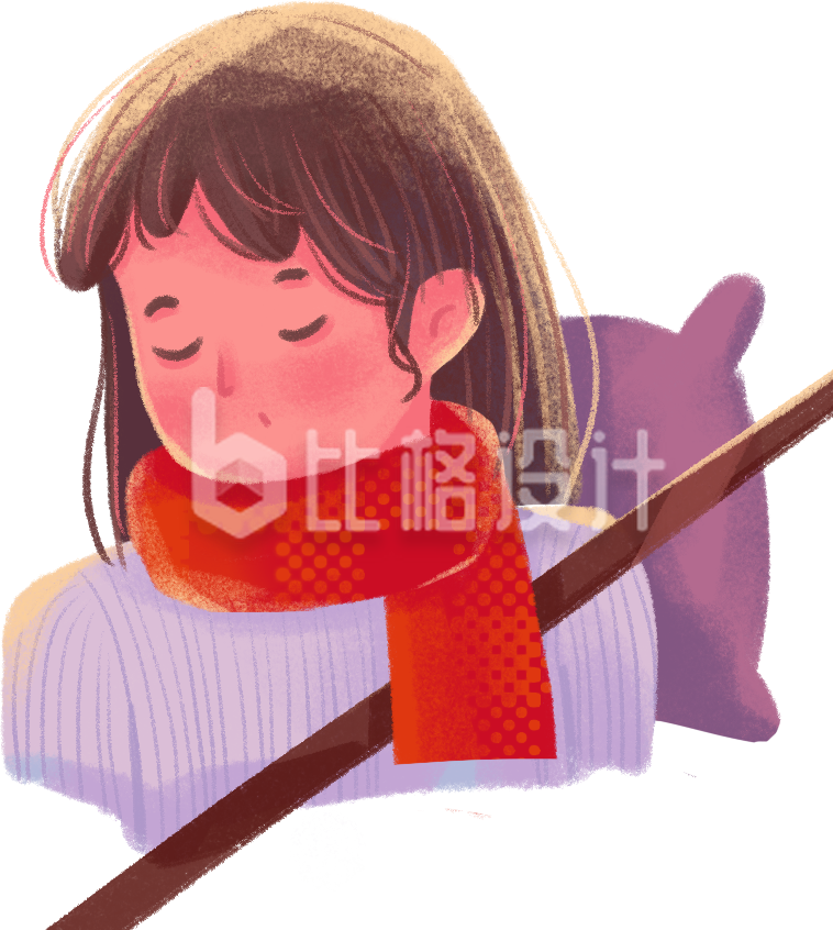 可爱的小姑娘手绘插画