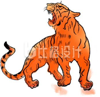 老虎手绘插画