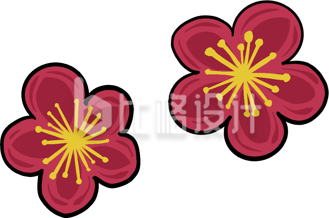 梅花手绘插画