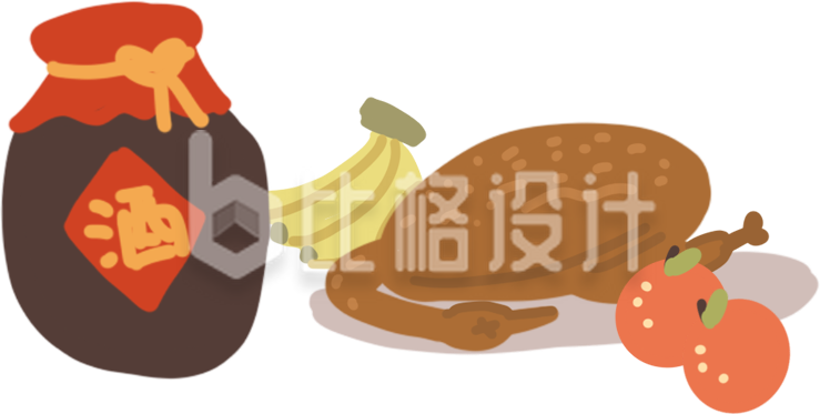 美酒好物手绘插画