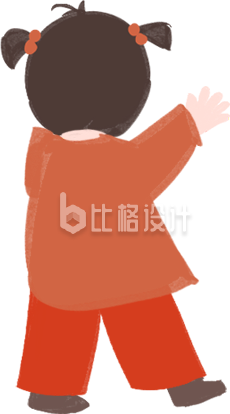 可爱的小女孩手绘插画