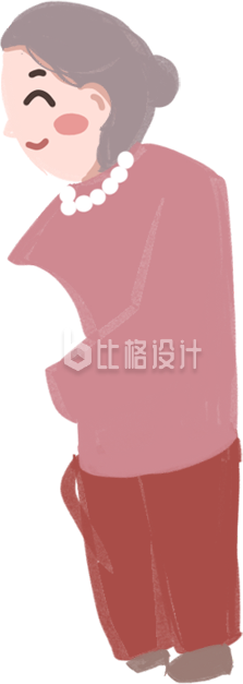 老太太手绘插画