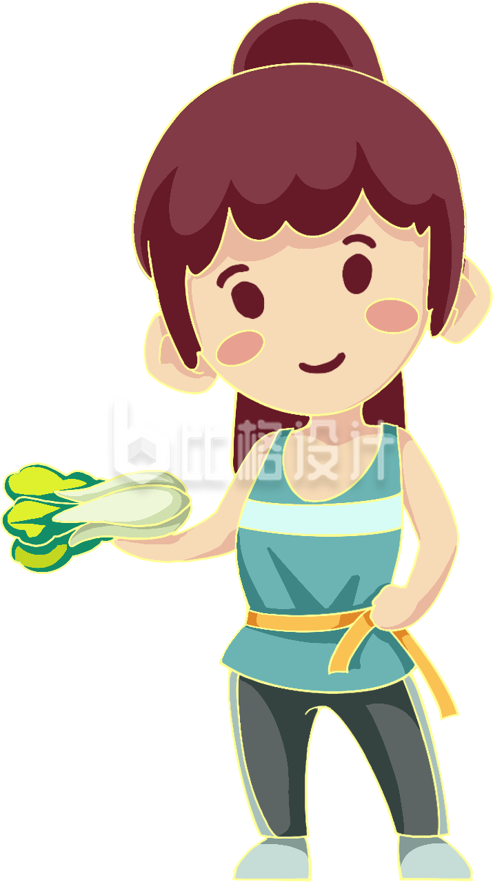 可爱的小姑娘手绘插画
