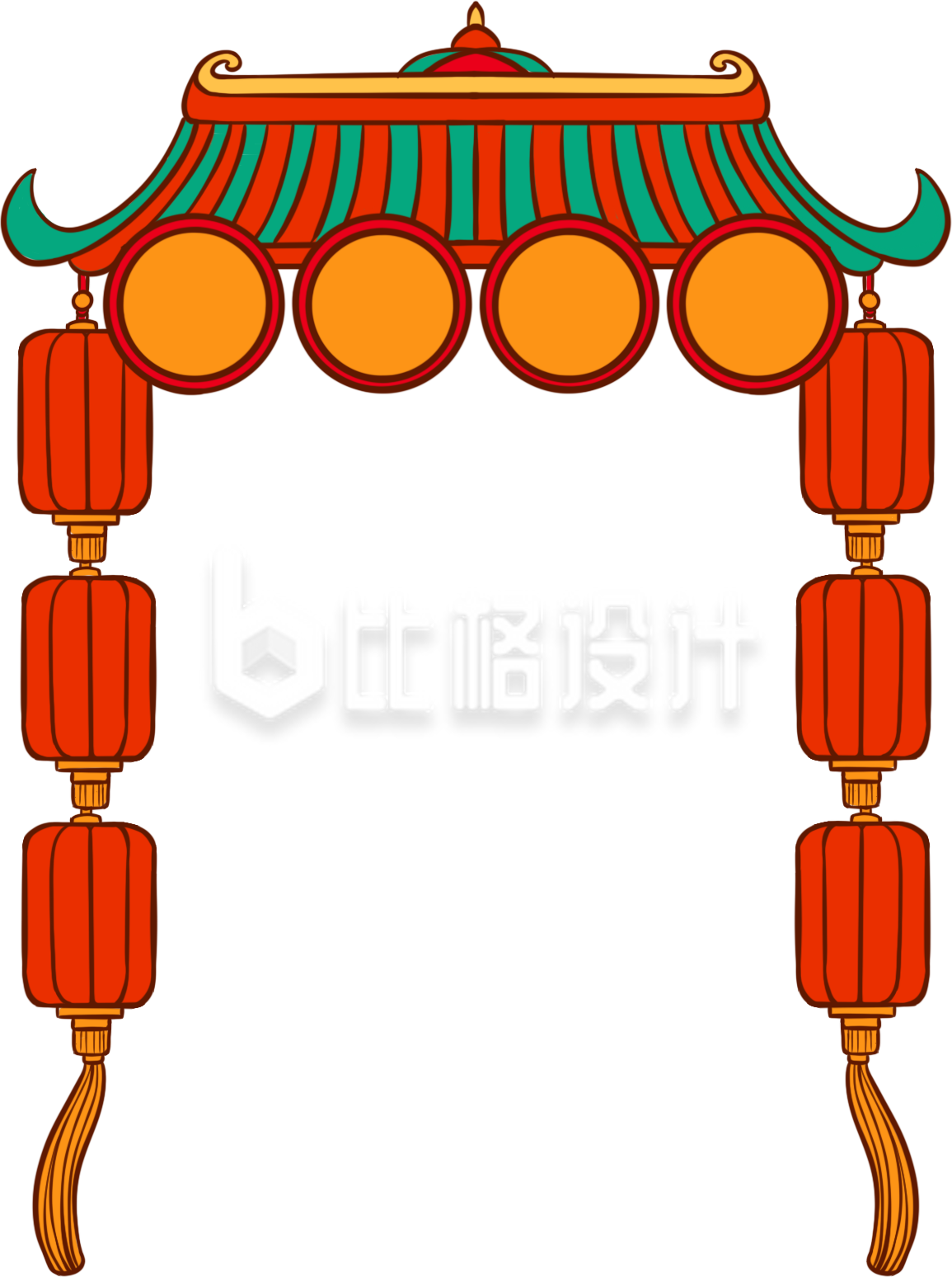 房屋喜庆装饰品手绘趣味
