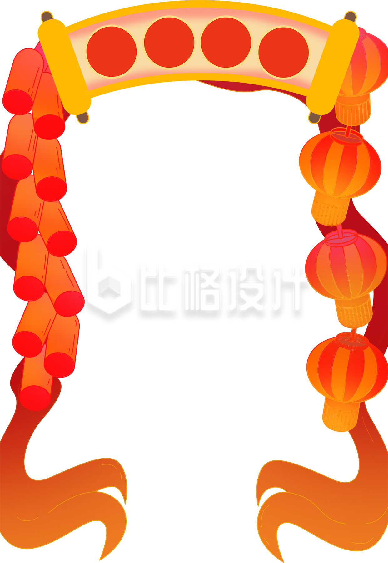 灯笼手绘插画趣味