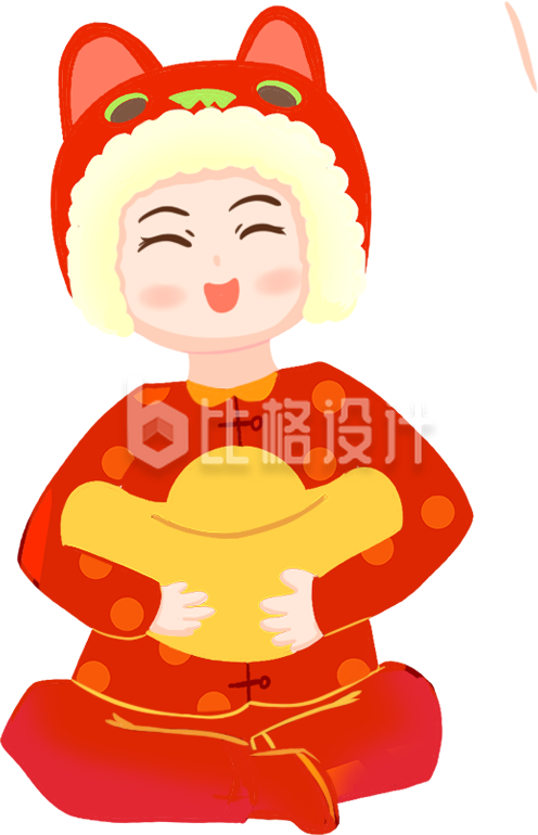 可爱小男孩手绘插画