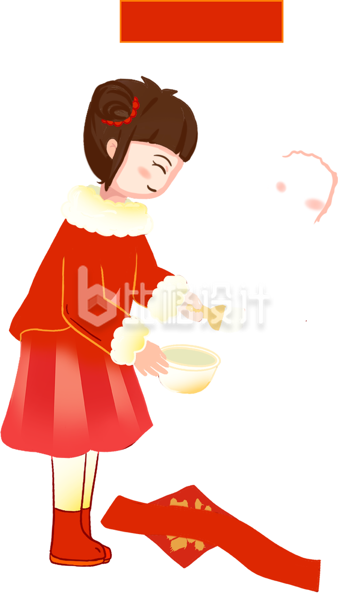 小女孩手绘拜年